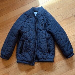 Mayoral Kids Quilted Jacket, Grey/ Navy, 7
